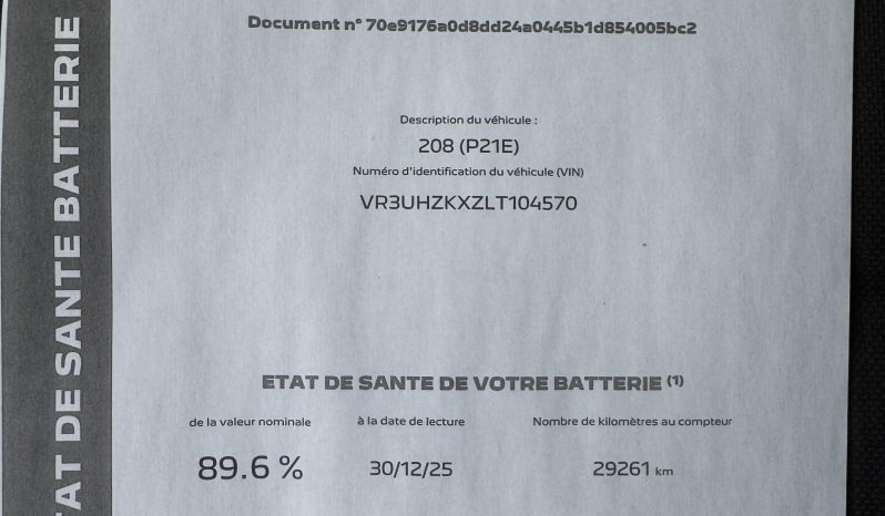 
								Peugeot e-208 (2) Electrique Active full									